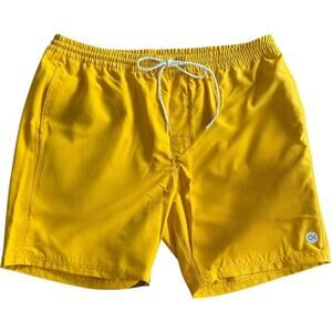 NWT Outerknown Nomadic Volley Drawstring Swim Trunks Shorts Gold Yellow Men’s XL